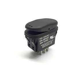 Waterproof 30 Amp Double Pole 3 Position Momentary On-Off-Momentary On Rocker Switch DPDT