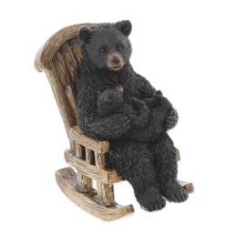 The Bridge Collection Black Bear Mom and Baby Figurine - Mama Bear and Baby Cub Figurine - Cozy Family Sculpture Perfect for Cabin Decor
