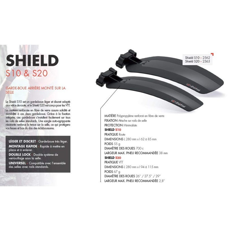 Zefal Shield S10 Rear Mudguard, Black, 280mm x 194mm x