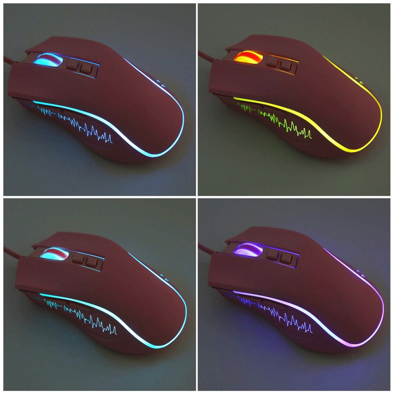 Gaming Mouse USB2.0 4 Adjustable DPI RGB Backlit Ergonomic Design