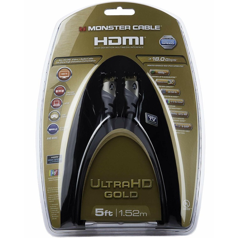 Monster Cable Ultra HD Gold High Speed HDMI Cable 1080p