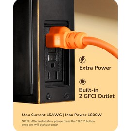 EDISHINE Dusk to Dawn Outdoor Wall Lights, Porch Light Fixture with GFCI Outlet, Exterior Wall Lantern with E26 Socket, Waterproof Outside Wall Sconce Wall Mount Lamp for Front Door, Patio, Garage