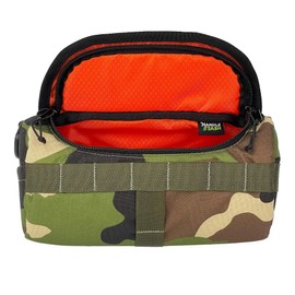 Handlebar Bag (Blazin Camo Burrito) | 2 Liter Capacity | Spacious Bike Bag w/ 2 Extra Long Buckle Straps & 1 Hook-and-Loop Strap | Water Resistant Front Basket | Bike Accessories | Made in USA