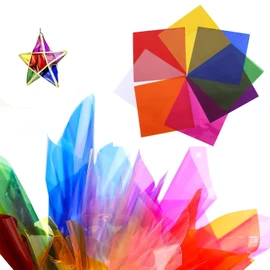 Cellophane Color Cellophane 8 Colors Set of 200 Cellophane Sheets Transparent Paper for Kids Crafts DIY Decoration Packaging Graduation Gift Wrapping Craft Paper Film