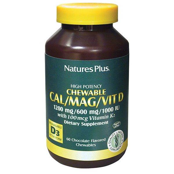 Nature's Plus Chewable Cal/Mag/Vit D3 1200 mg/600 mg/1000 IU with