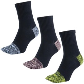 Asuka 5 Toe Socks, Thick Bottom Pile, Strong Reinforcement, 100% Cotton, Men's, Women's, Toe Heel Switch, Set of 3 Pairs