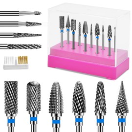 CGBE Pack of 10 Nail Cutter Attachments: 3/32 Inch Nail Cutter Bits - Professional Cutter Bits with Nail Drill Holder - for Manicure Pedicure - Remove Gel Acrylic Cuticles