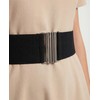 BlackButterfly Wide Elastic Waist Cinch Stretch Waistband Retro Vertical Clasp