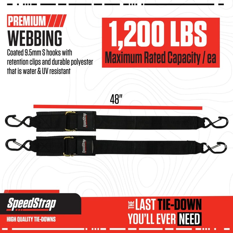 SpeedStrap 2" x 4' Marine Transom Tie-Down Straps with Snap