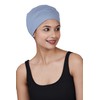 SAKUCHI Chemo Hats Solid Women's Bamboo Soft Headwear, FadedDenim, Unit