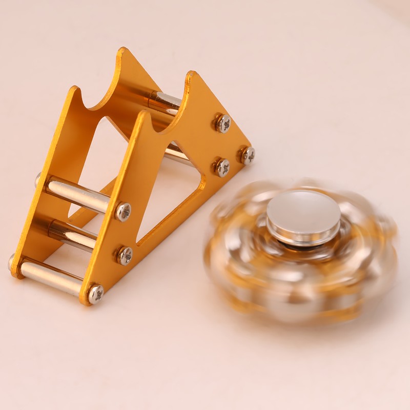 Yellow Aluminum Alloy Wheel Gyro with Tripod Stress Relief Hand