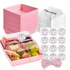 Leafiew 50 Pack Clear Treat Boxes with Forks - Small