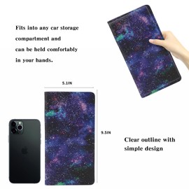 TILDOSAC 2 Ppack Leather Car Registration and Insurance Card Holder, Car Document Holder for Cards License with Magnetic Shut(Purple)