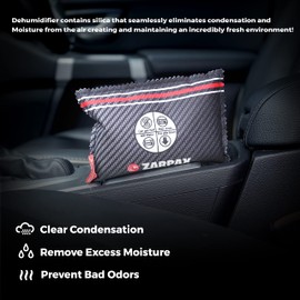 Zarpax Car Dehumidifier - Rechargeable for Car, Auto, Truck, Van, SUV and RV/Motorhome Moisture absorber Dark Grey, Pack of 1