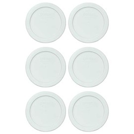 Pyrex 7202-PC Tapa redonda de plástico de repuesto para almacenamiento de alimentos, fabricada en Estados Unidos, paquete de 6
