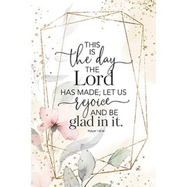DEXSA This is the Day Wood Plaque with Inspiring Quotes 6"x9" - Elegant Frame Wall & Tabletop Decoration | Easel & Hanging Hook | This is the day the Lord has made; Psalm 114:24 | Made in the USA