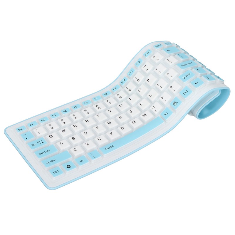 Foldable Silicone Keyboard 103 Keys USB Wired Silicon Foldable Waterproof