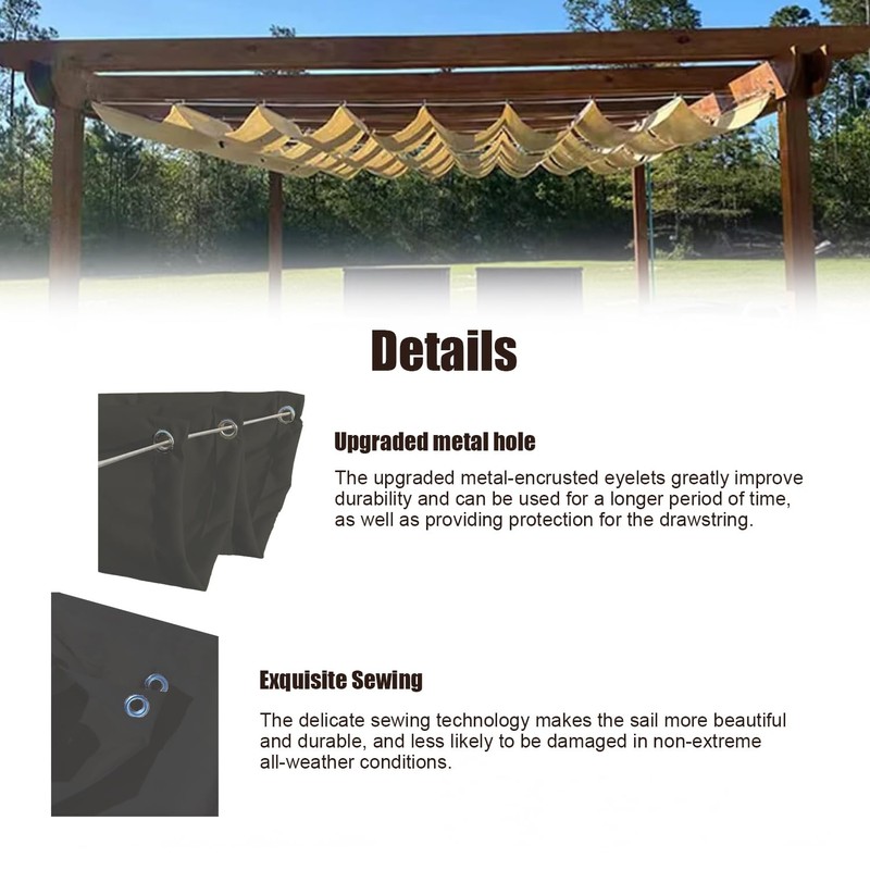 Retractable Wave Awning 1 x 2 m, Adjustable Roll-Up Sun