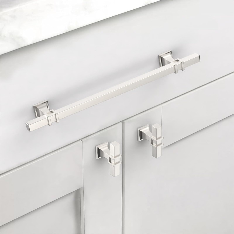 Coinkoly 10 Pack 7-1/2"(192mm) Brushed Nickel Cabinet Pulls Kitchen Satin