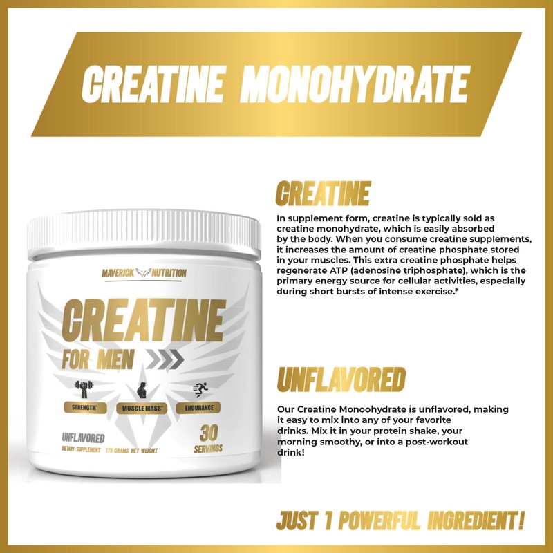 Maverick Nutrition Creatine Powder for Men - Creatine Powder -