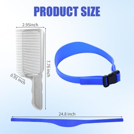 2 Pcs Gray Fade Comb and Blue Adjustable Hair Trimming Guide Set,Professional Blend Friend Fade Comb, Neckline Shaving Template, Hair Cutting Guide Tools DIY Homemade Clipper Set Salon Home