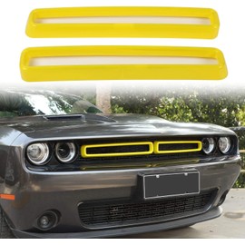 Voodonala for Challenger Front Grille Inserts for 2015-2022 Dodge Challenger Accessories, ABS Yellow 2pcs