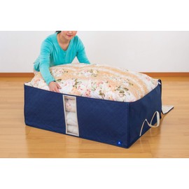 Astro 615-19 Futon Storage Case, Single Size, Comforter Set, For Futons, Navy, Non-woven Fabric, Activated Carbon, Deodorizing, Moisture Wicking, Transparent Window, Handle Included