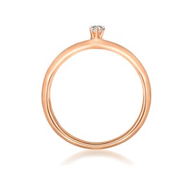 Tresor 1934 Engagement Ring / Ladies / Solitaire Sterling Silver 925 rose gold coating white Zirconia Size N 60451006