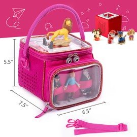 SFYBYHEART Carrying Case Compatible with Toniebox, Tonie Characters, Tonie Figures,Portable Bag for Audio Player Starter Set, Storage Travel Case for Tonie Box Starter Set,Charging Station(Case Only)