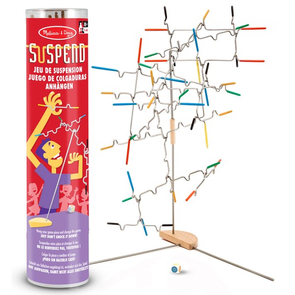 Melissa & Doug Suspend Family Games for Kids and Adults | Stacking Tower Balancing Toy Board Game | Activity Games for Family Gifts | Outdoor Travel Games for Kids 8-12 | Kids Games for 8+ Year Olds