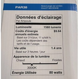 Halco NIB Halco S PAR 38 Flood Light Bulb 80 W/ 120V Silver Reflector Medium Base