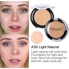 3 Pack Full Coverage Concealer Cream Makeup, Waterproof Matte Smooth Concealer Corrector for Dark Spot Under Eye Circles/Blemishes (3×6g/0.2Oz, 30 Light Natural)