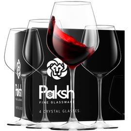 Paksh Novelty Italian Red Wine Glasses - 18 Ounce - Wine Glass Clear (Set of 4)