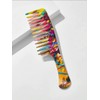 Wide-Tooth Detangling Comb, Colorful Graffiti Art Design, Professional Hair Styling Tool