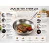 32cm Titanium Stainless Steel Frying Pan Non-stick Wok Skillet with