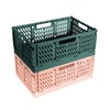 2 Pieces Folding Crate, Plastic Sturdy Folding Boxes, Foldable Storage