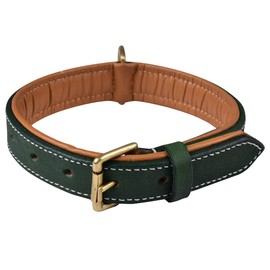 DowgClub | Genuine Leather Dog Collar | Full Grain, Heavy Duty | Comfortable, Strong | Best for Pups, Small, Medium & Large Breeds | Brown, Pink, Black, Tan