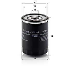 Original MANN-FILTER Oil Filter W 718/2 – For Passenger Cars