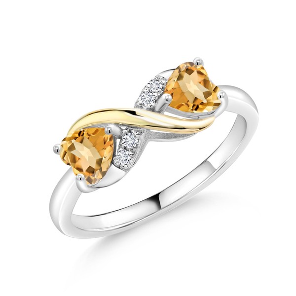 Gem Stone King 925 Sterling Silver and 10K Yellow Gold