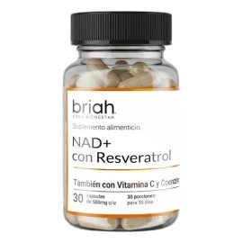 Nad Briah 400 Mg Con Resveratrol Energía Y Enfoque 30 Cáp                                                                                             