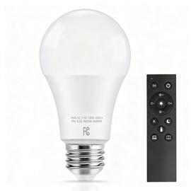 HMYYJT Remote Control Light Bulbs, A19 LED Bulb, 9W LED Bulb (60W Equivalent), 810LM, 3000K-6000K Dimmable 10%-100%, E26 Base, Light Bulb with Timer for Living Room, Bedroom, 1-Pack