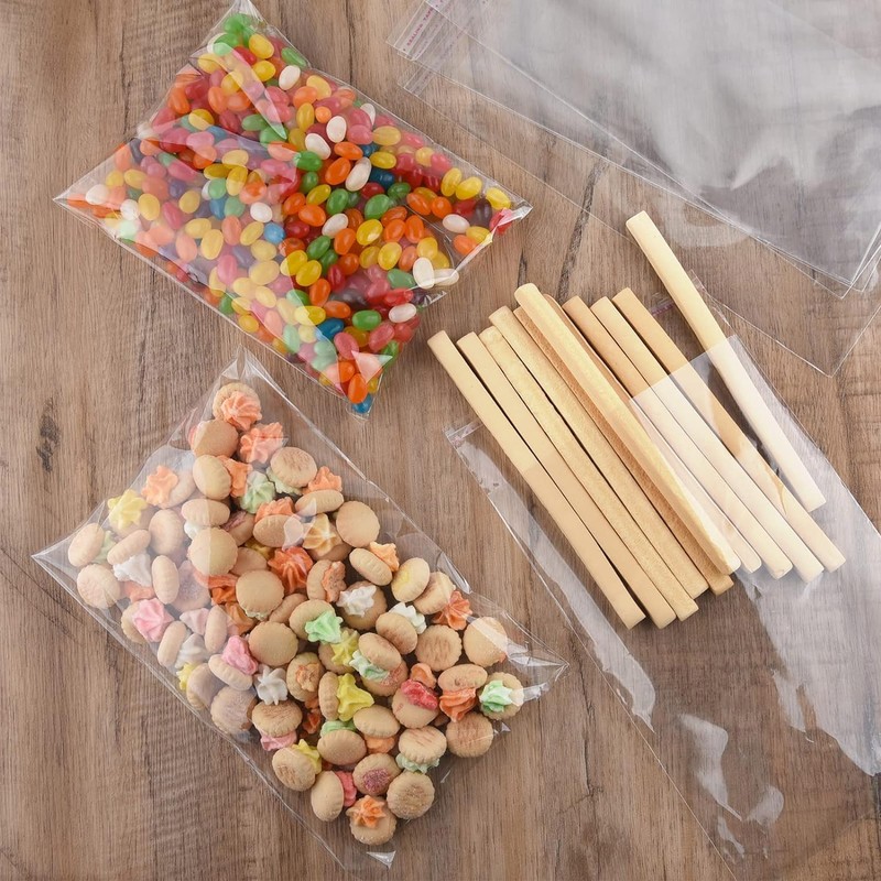 Sacchetti Cellophane 300Pcs Sacchetti Di Cellophane Trasparente 10 * 15+3cm