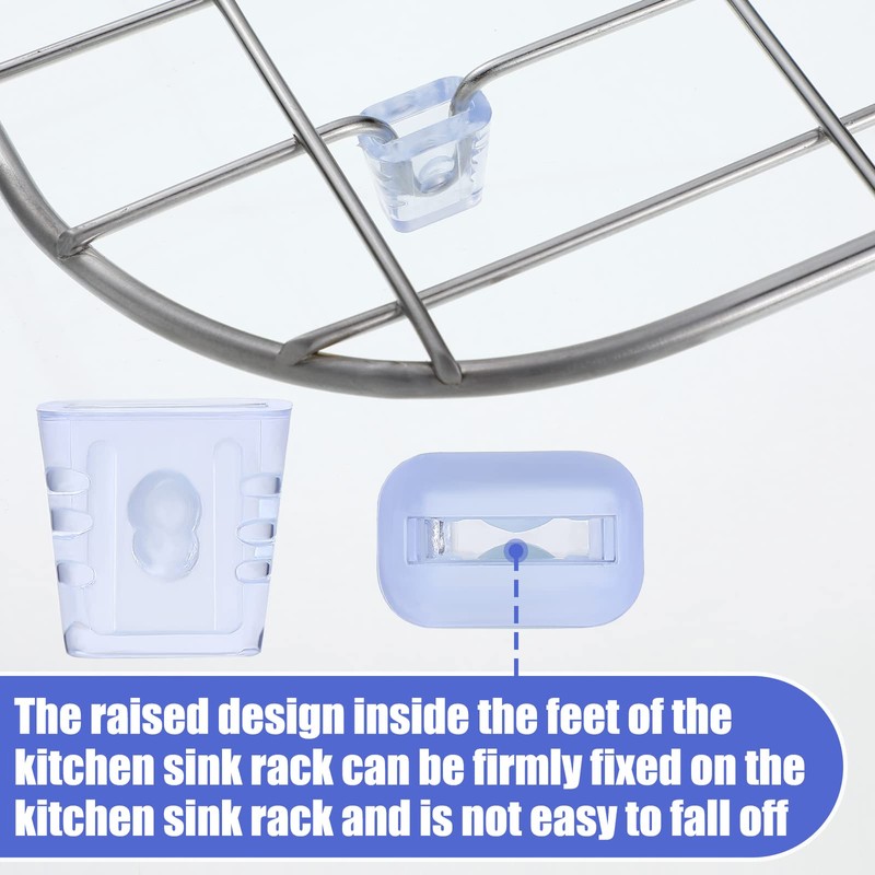Romooa 30 Pieces Kitchen Sink Rack Feet Sink Grate Grid