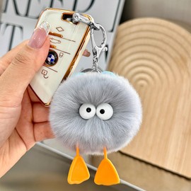 Laphontab Plush Keychain, Cute Duck Pendant for Car, Backpack, Handbag, Great Gifts for Wife, Colleague, Ladies and Friends, gray