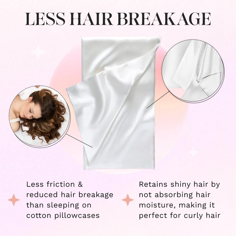 Revele Satin Pillowcase for Hair and Skin, Includes one King