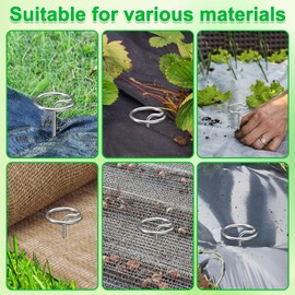 40 Pcs 6-Inch Heavy-Duty Galvanized Landscape Staples – Thickened 8 Gauge Circle Top Pins, Rust-Resistant for Weed Barrier, Landscape Fabric, and Garden Projects