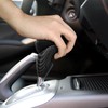 VKGUG Black Leather Carbon Fiber Pattern Gear Shift Knob Shifter