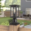 Emliviar Outdoor Post Light Fixtures, 1-Light Pillar Light in Black
