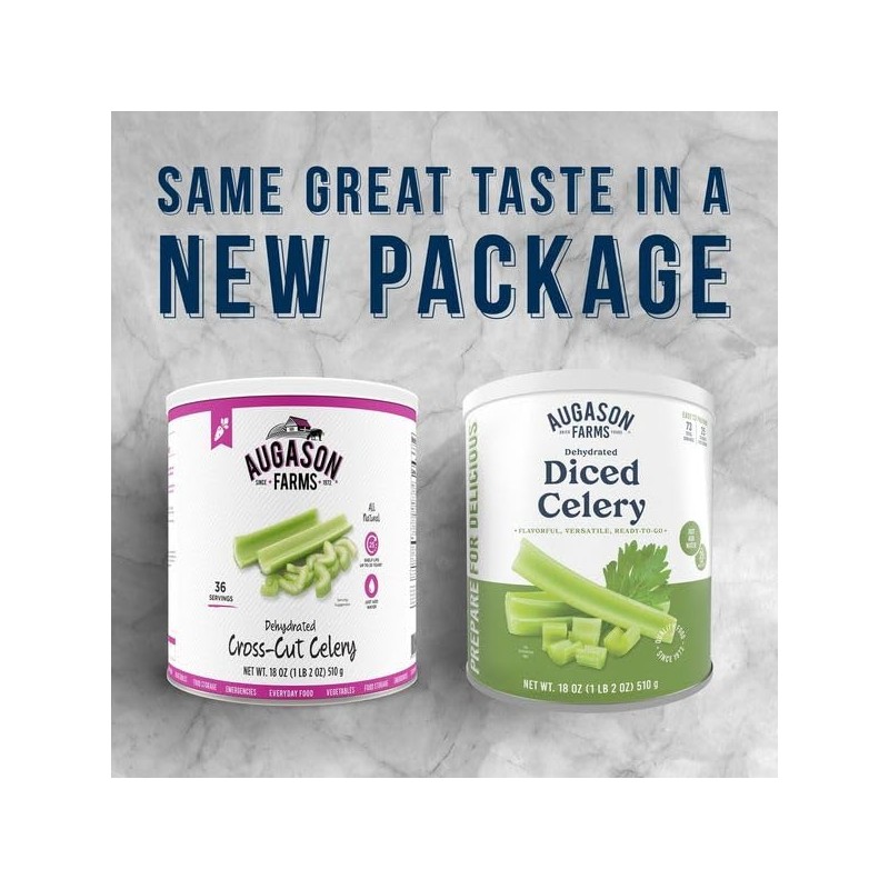 Augason Farms Dehydrated Cross Cut Celery Can, Emergency Food Supply,