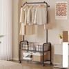 MYUPDALIN Clothes Rack with Shelves, Clothing Rack with Wheels, Multifunctional